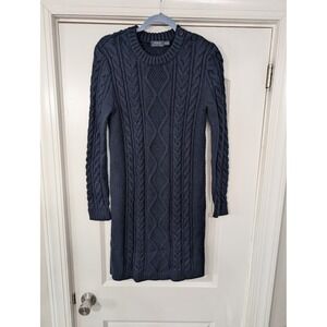 Polo Ralph Lauren Navy Cable Knit Crew Neck Long Sleeve Sweater Dresses medium
